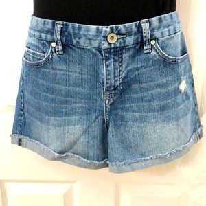 Calvin Klein jean cutoff shorts.